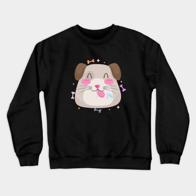 Cute Dog Cartoon Animals Character Design Crewneck Sweatshirt by BrightLightArts